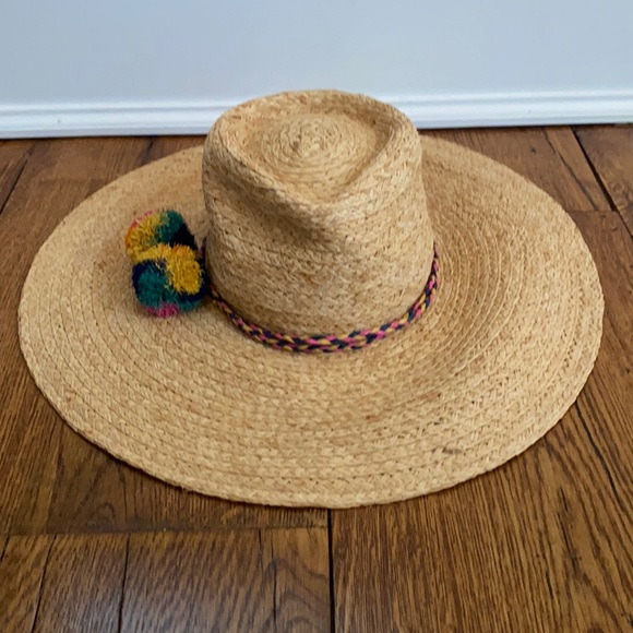 J. Crew. Straw Hat with Pom Pom